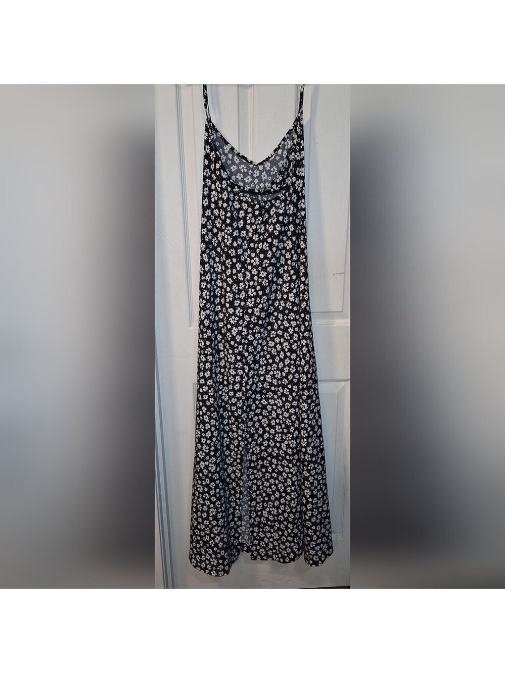 Black White Floral Maxi Dress Sun Dress 3XL
